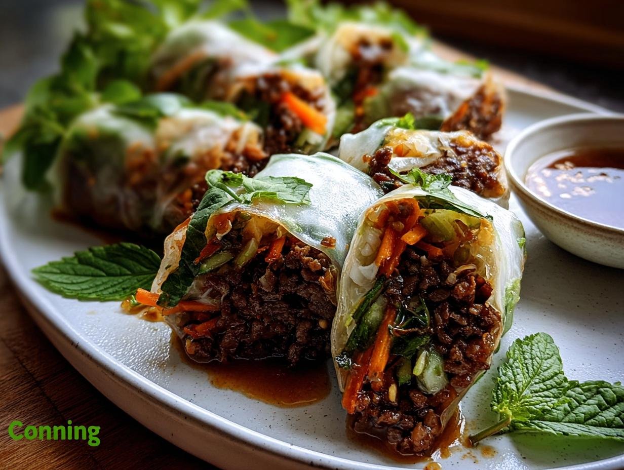 Thai Basil Beef Rolls: 12 Amazing Flavor Bites - Thai Basil Beef Rolls - additional detail