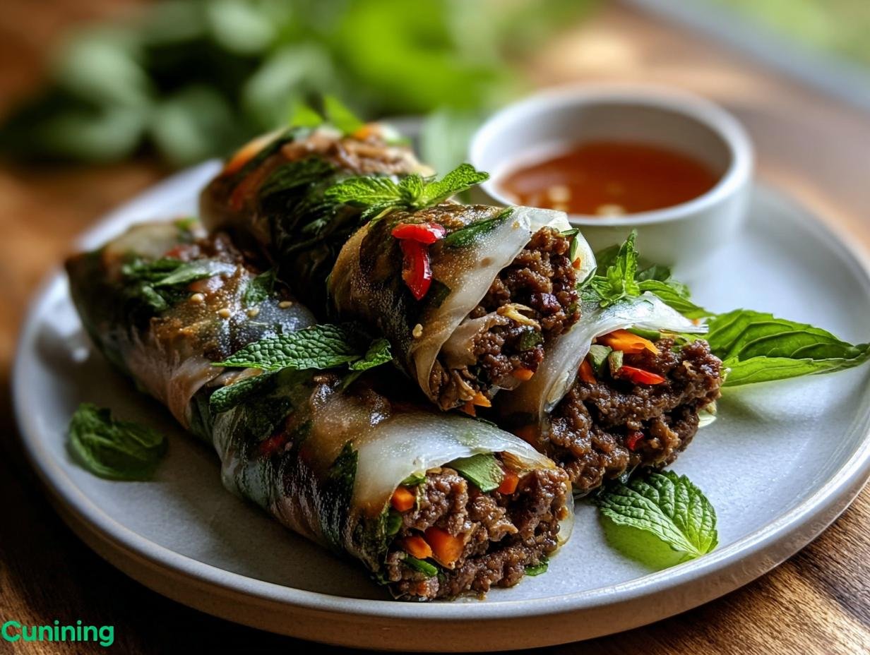 Thai Basil Beef Rolls