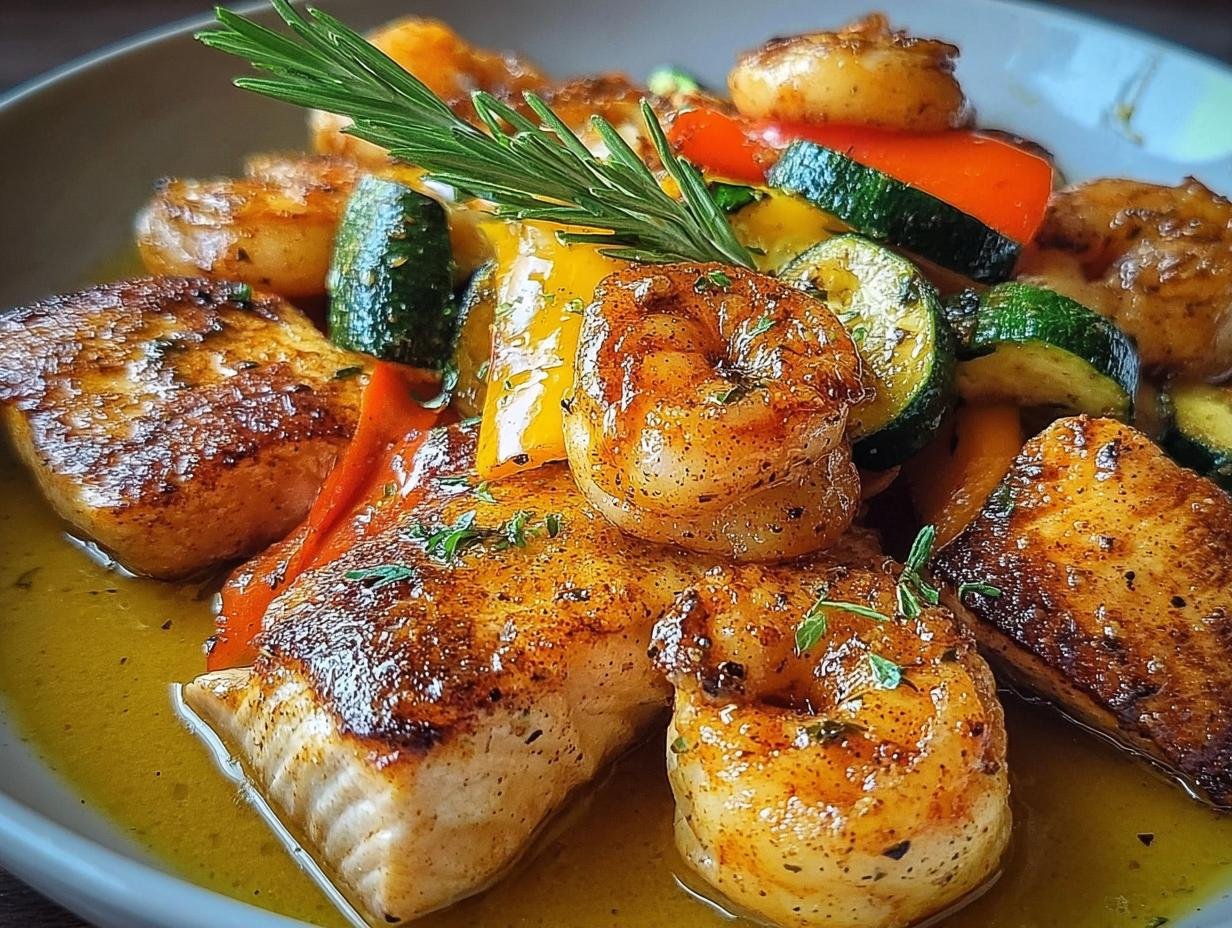 Cajun Garnelen Und Lachs