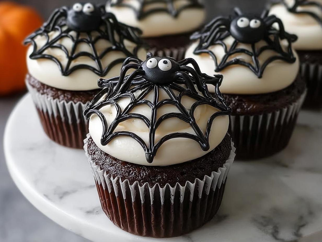 Spookachtige Spinnenweb Cupcakes: 20 min maken - Spooky Spider Web Cupcakes - additional detail