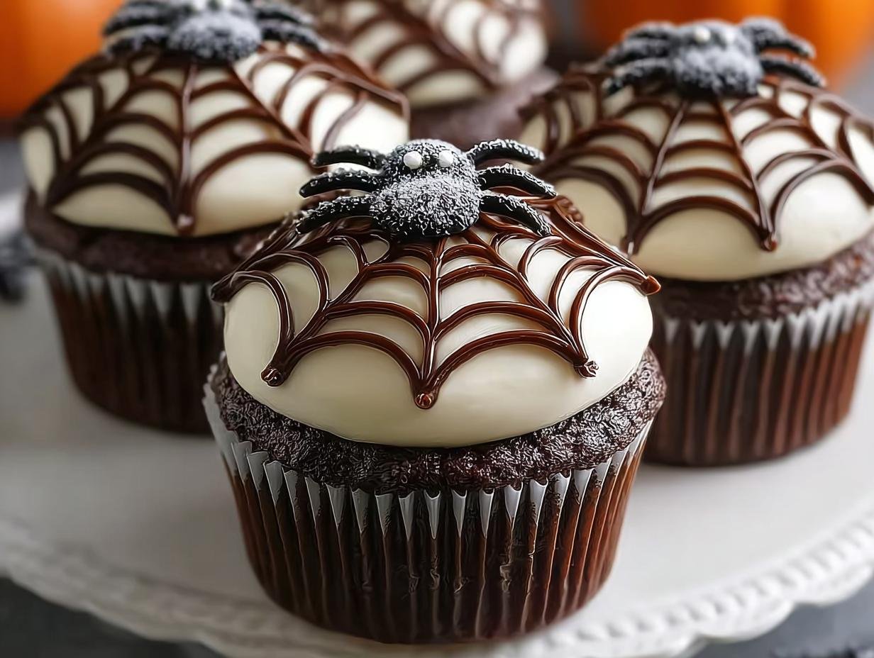 Spooky Spider Web Cupcakes