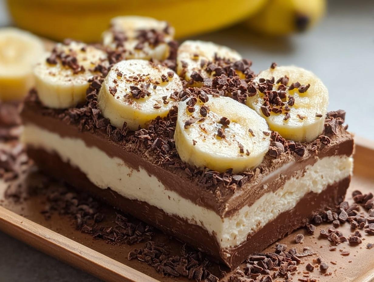 Bananenschnitten Mit Schokoblattchen Ein
