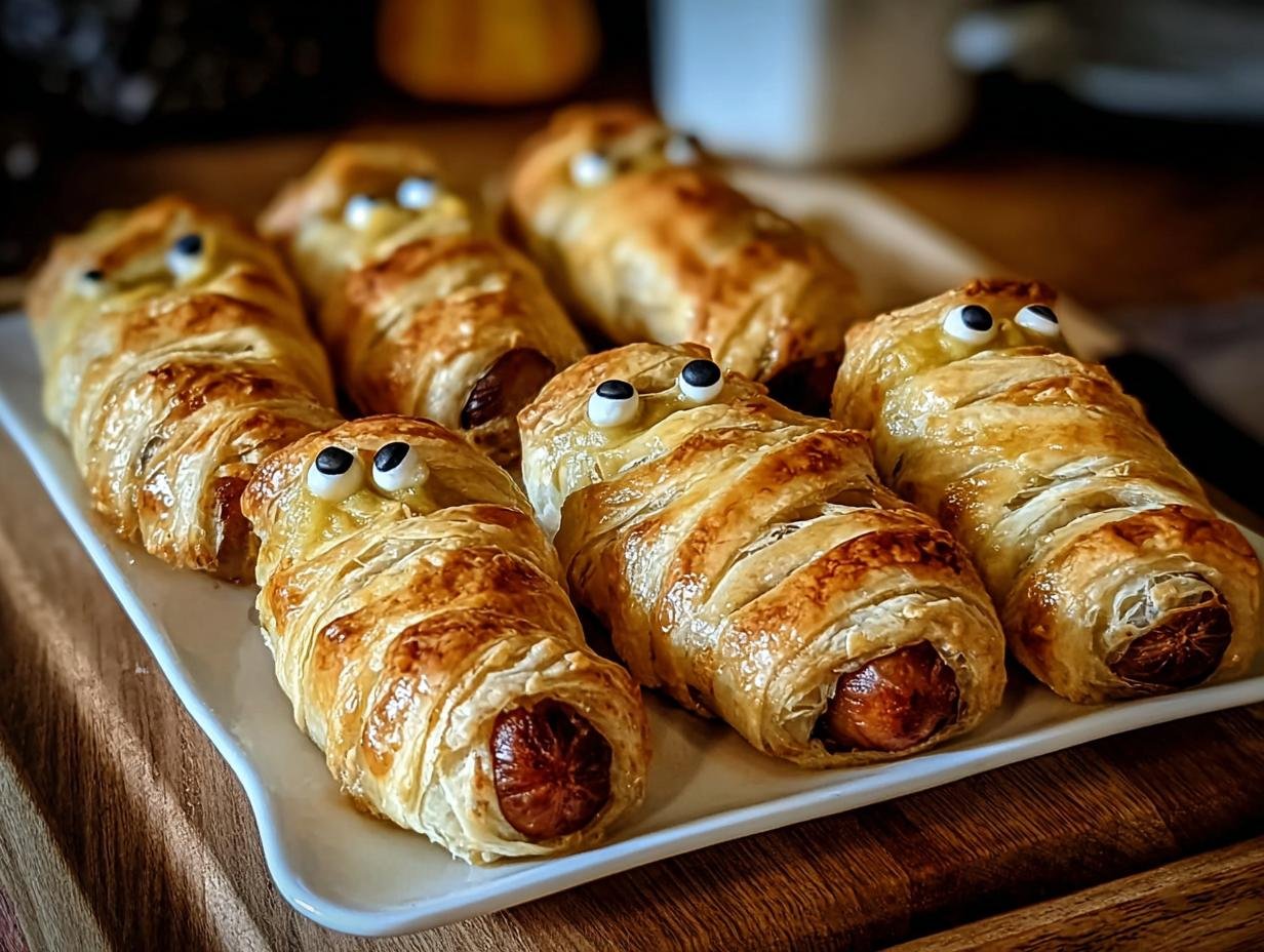Blaetterteig Wuerstchen Mumien: Makkelijk bakken - Blaetterteig Wuerstchen Mumien - additional detail