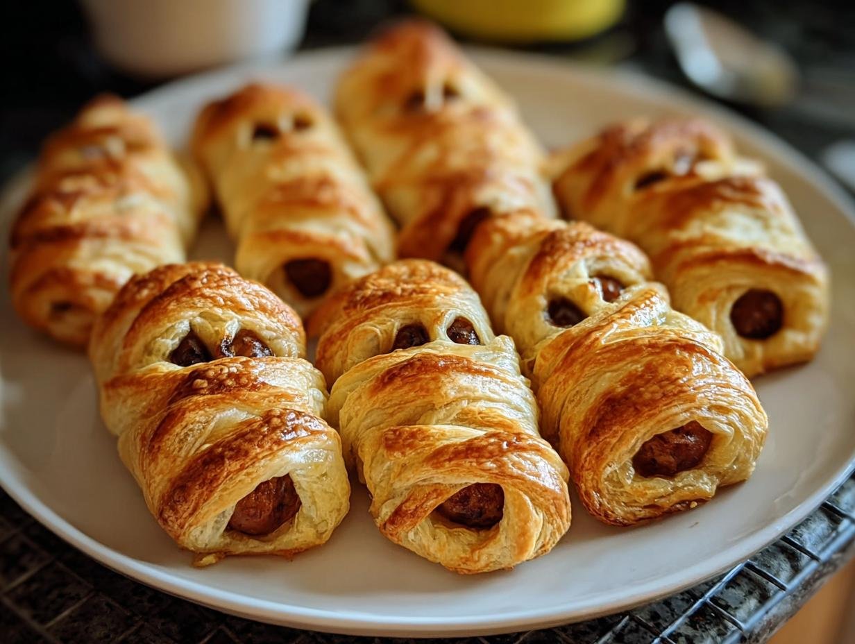 Blaetterteig Wuerstchen Mumien: Makkelijk bakken - Blaetterteig Wuerstchen Mumien - additional detail