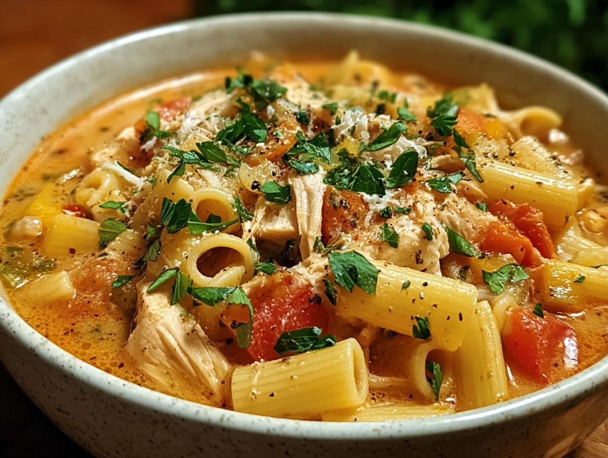Cajun Huehnchen Pastasuppe