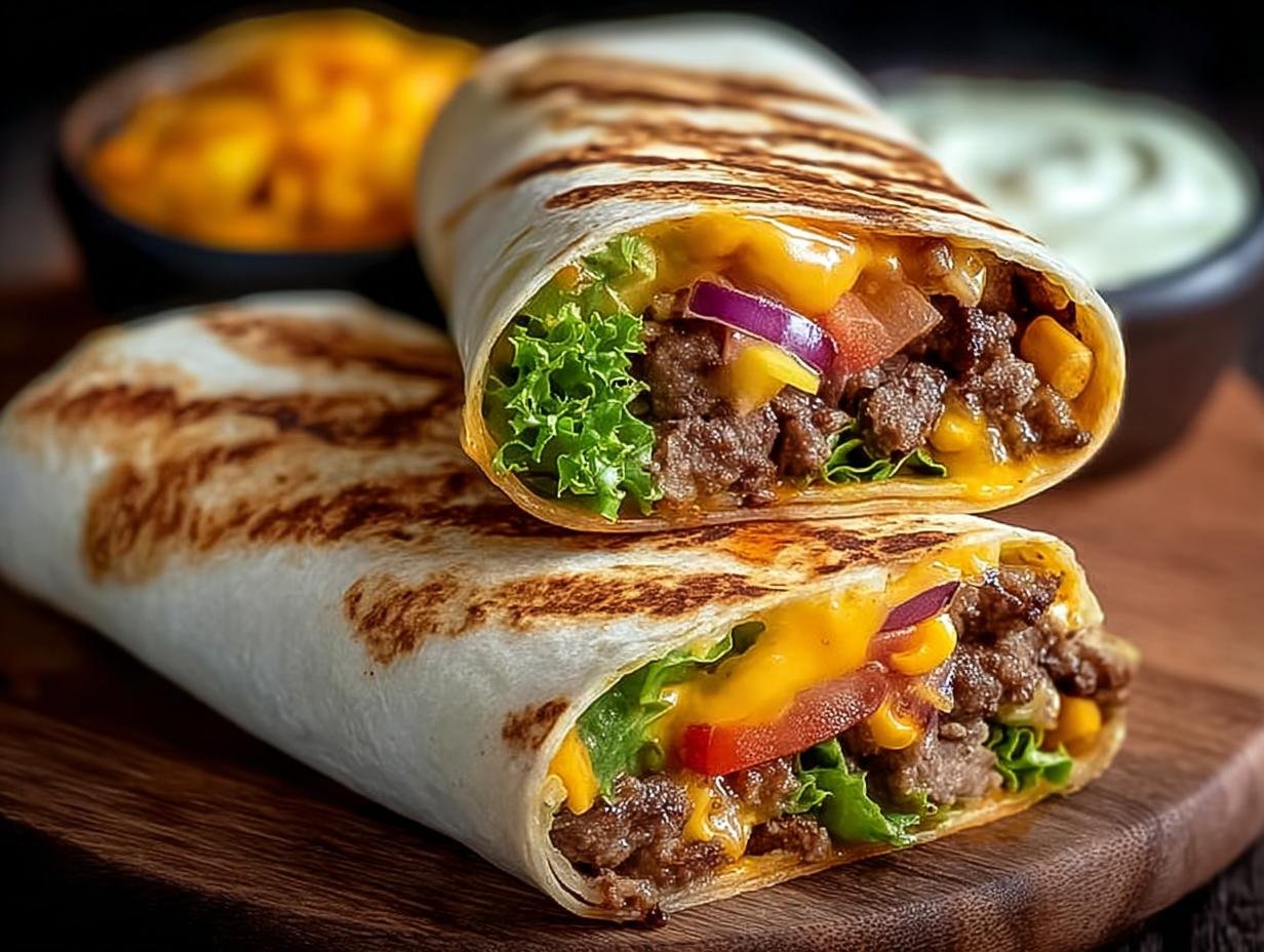 Cheeseburger Wraps: Ongelooflijk makkelijk! - Cheeseburger Wraps Ein Unglaubliches - additional detail