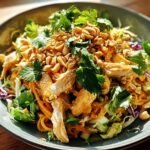 Einfacher Thai Erdnuss Huhnchensalat