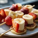 Erdbeer Bananen Pfannkuchen Spiesse