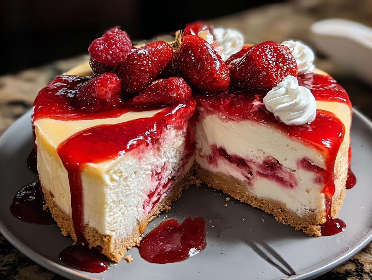 Erdbeer Swirl Kasekuchen Ein