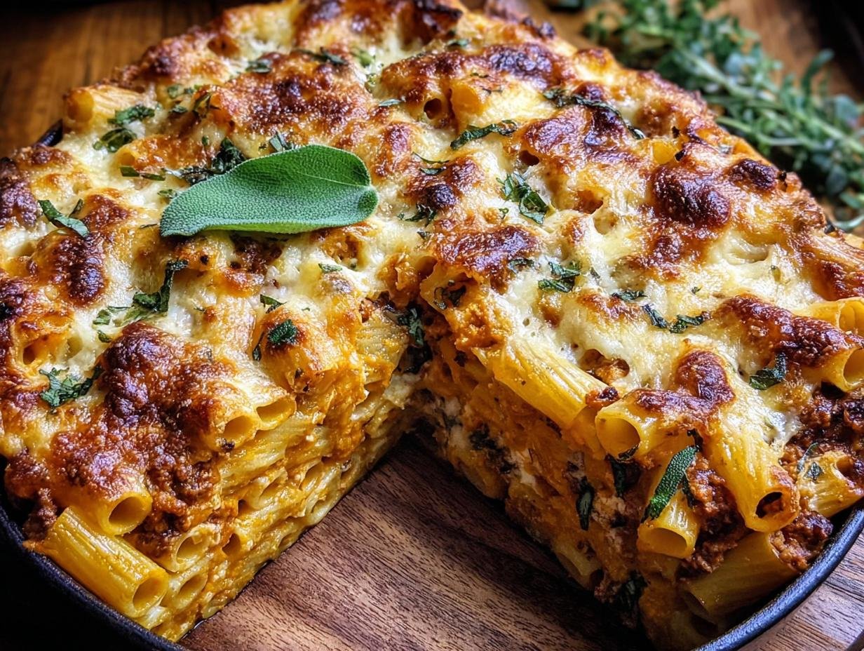 Gebackene Rigatoni: 4 kazen, hemels - Gebackene Rigatoni Mit Kasesorten - additional detail