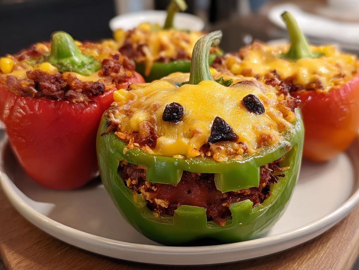 Gefuellte Halloween Paprika Nach