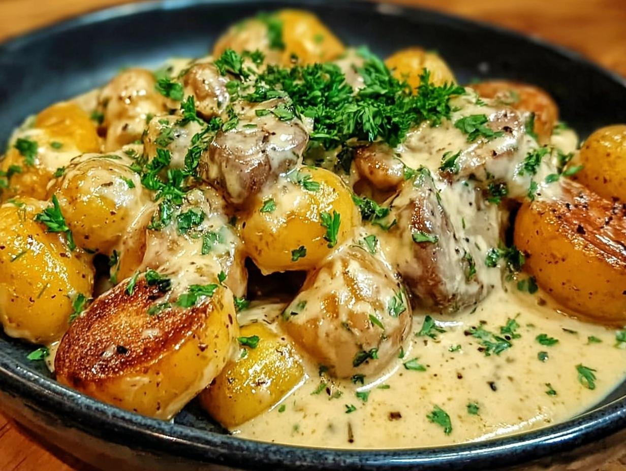 Kartoffeln Mit Knoblauch Sahnesauce