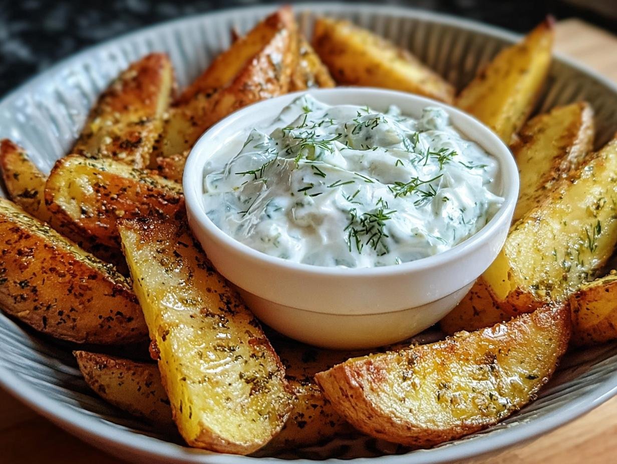 Heerlijke Kartoffelspalten Mit Gurkendip: Simpel Genot - Kartoffelspalten Mit Gurkendip - main visual representation