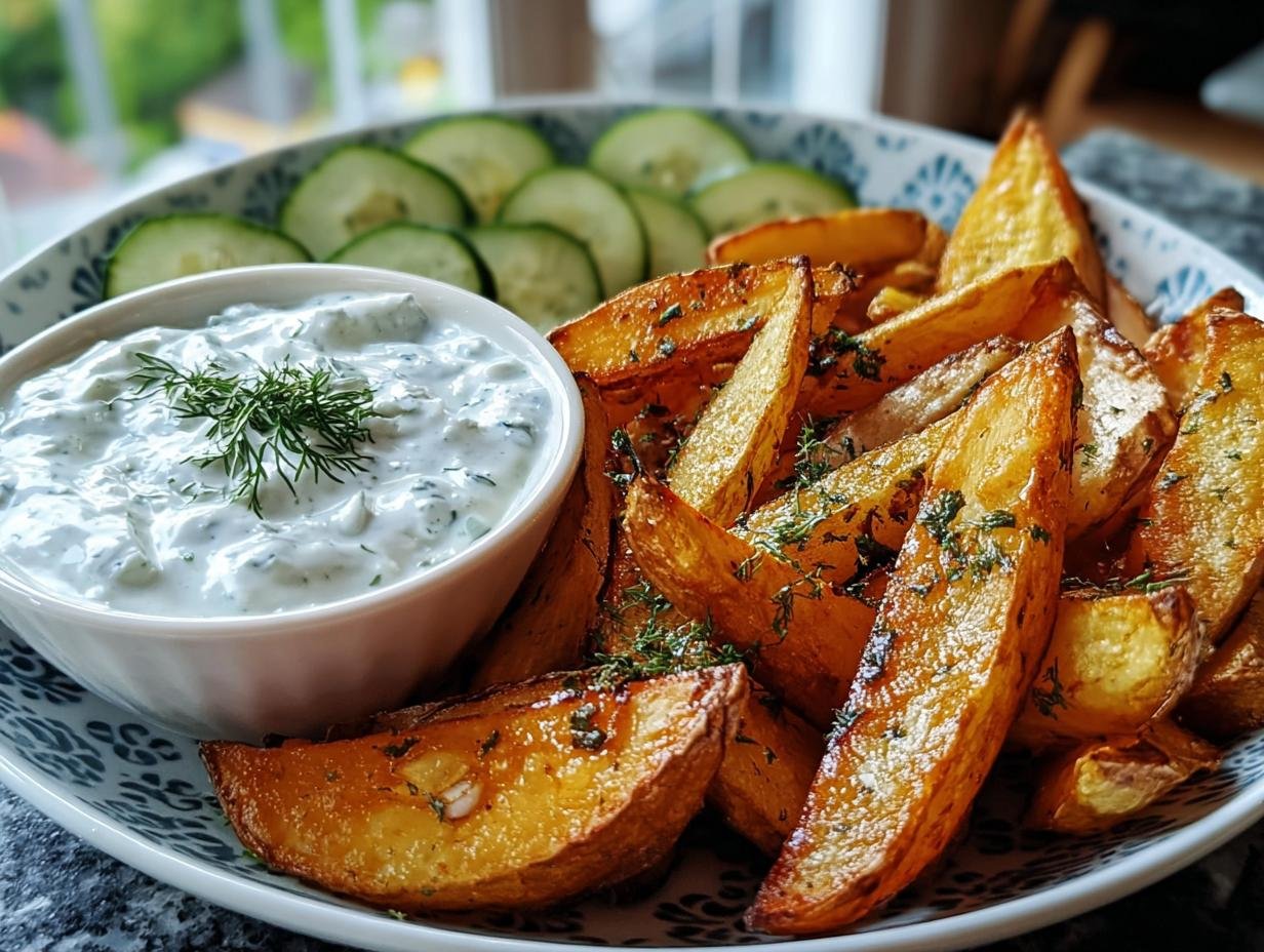 Heerlijke Kartoffelspalten Mit Gurkendip: Simpel Genot - Kartoffelspalten Mit Gurkendip - additional detail