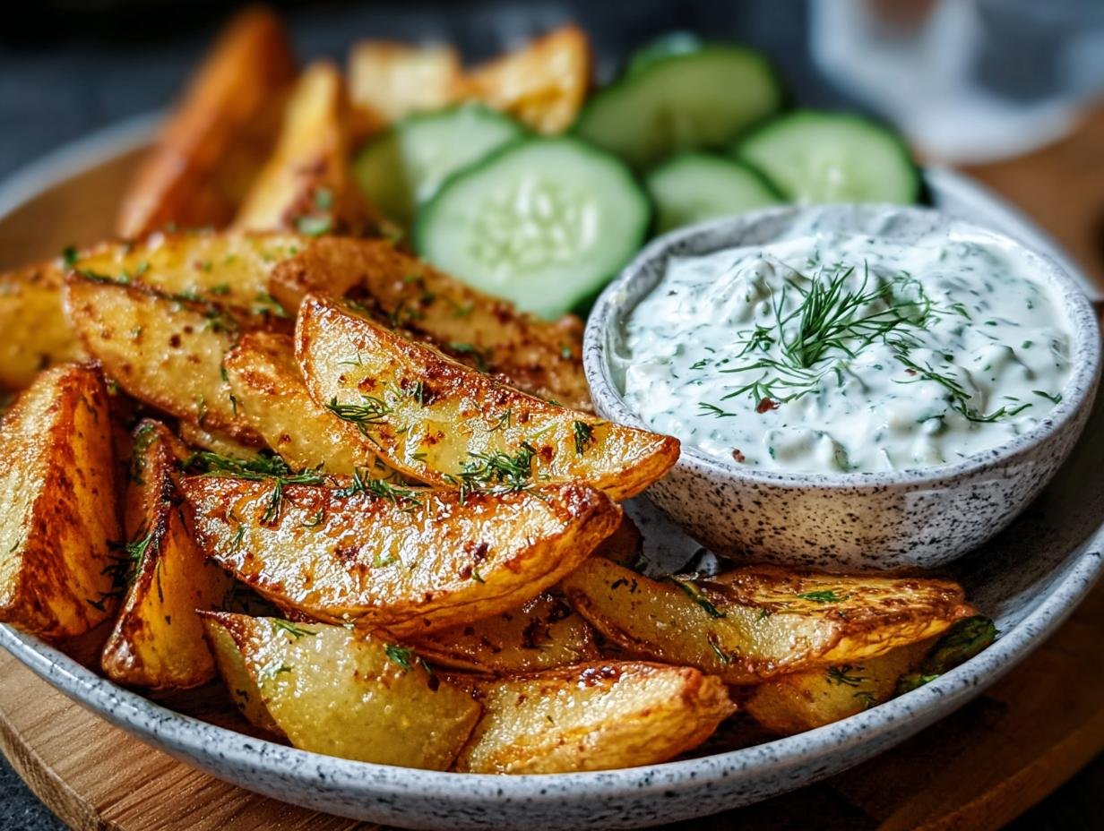 Kartoffelspalten Mit Gurkendip