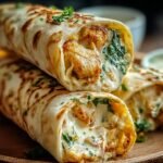 Kaseknoblauch Huhnchen Wraps Ein