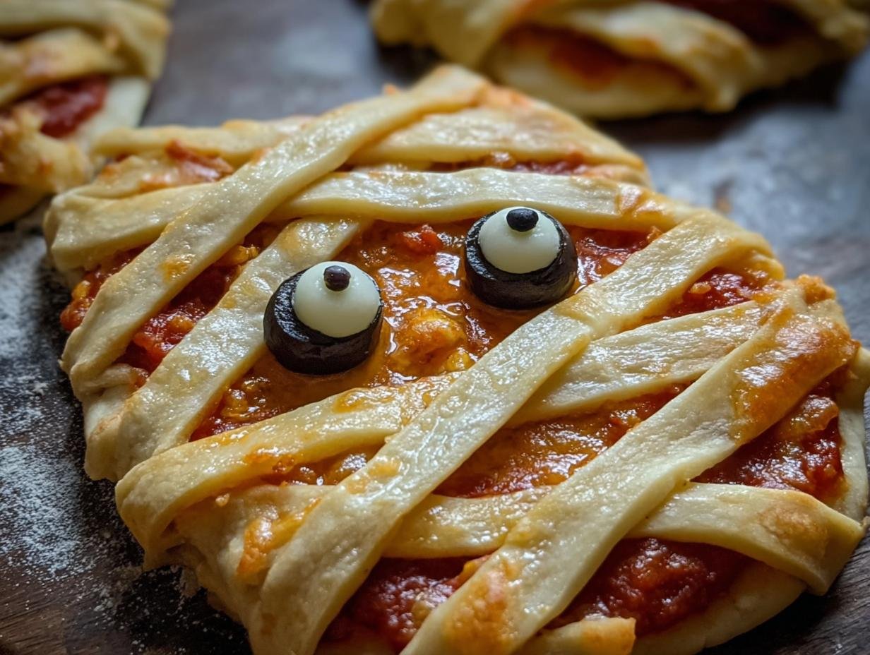 Mumien Pizzen: 8x makkelijke griezel hapjes - Mumien Pizzen - additional detail