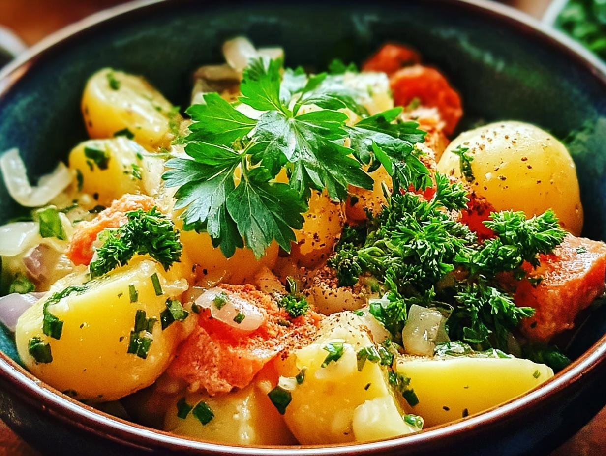 Omas Kartoffelsalat Mit Bruhe - geserveerd als bijgerecht