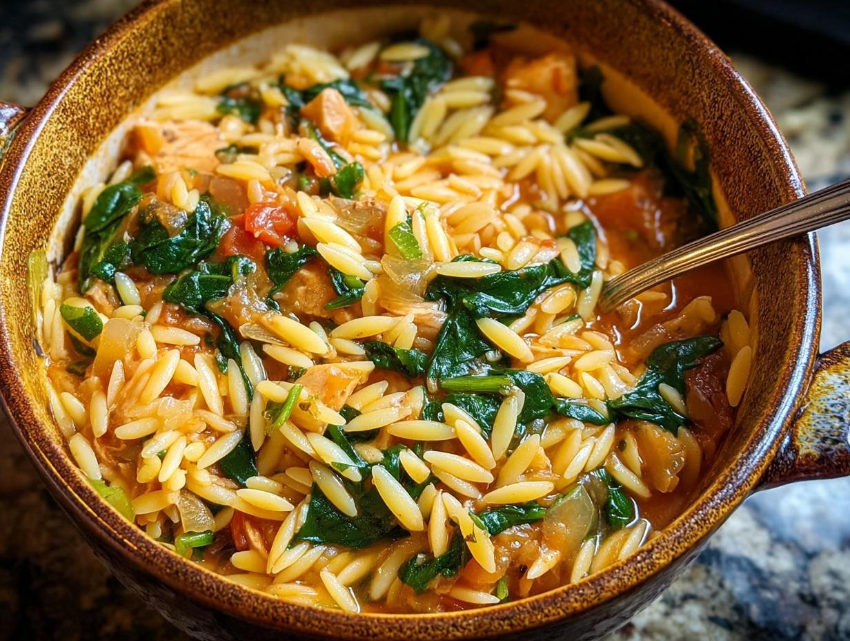 Orzo Eintopf Mit Spinat