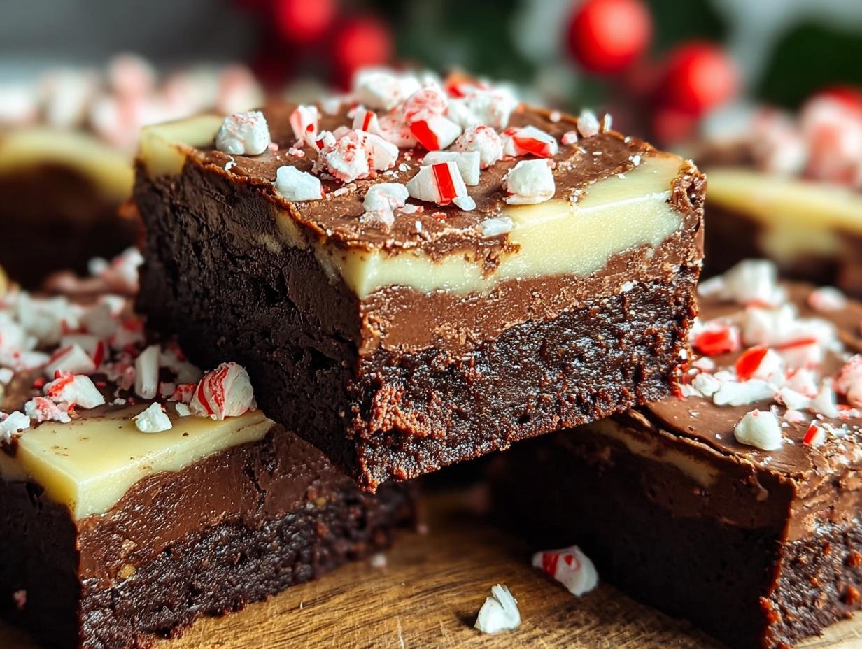 Peppermint Bark Fudge Brownies