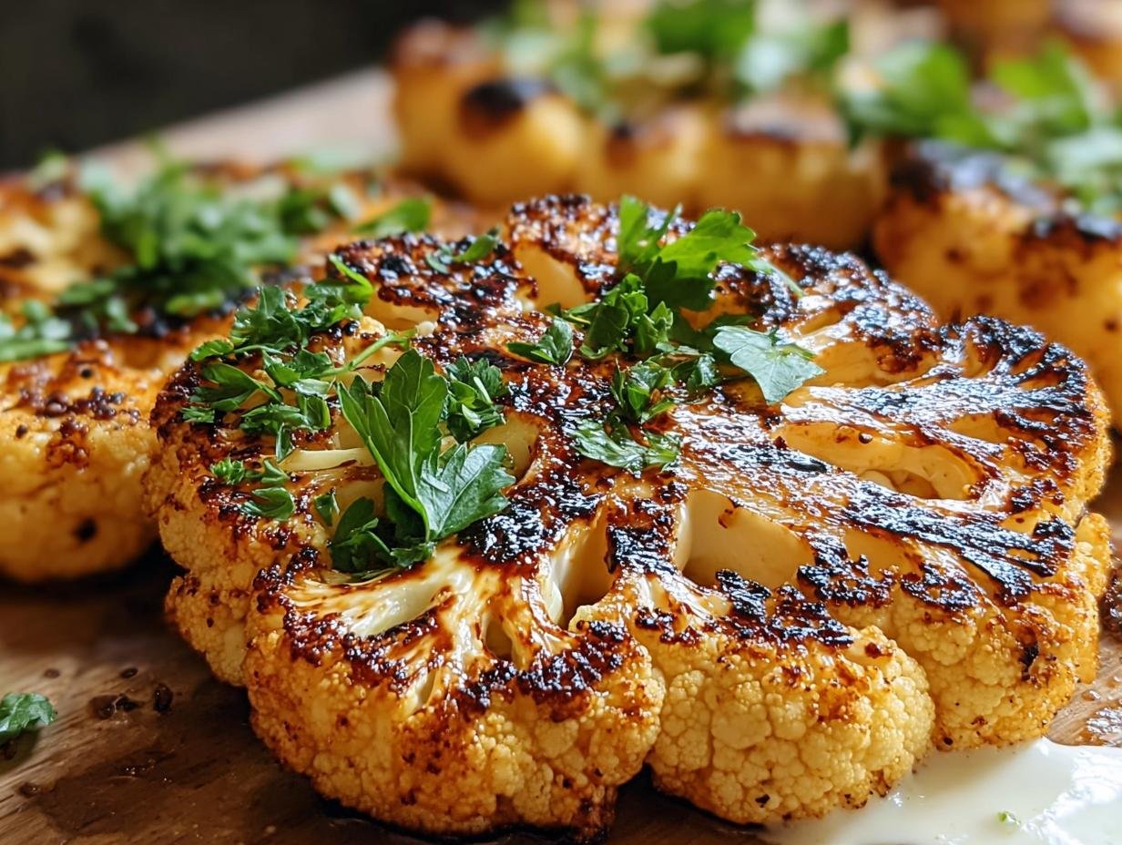 Scharfe Gegrillte Blumenkohlsteaks