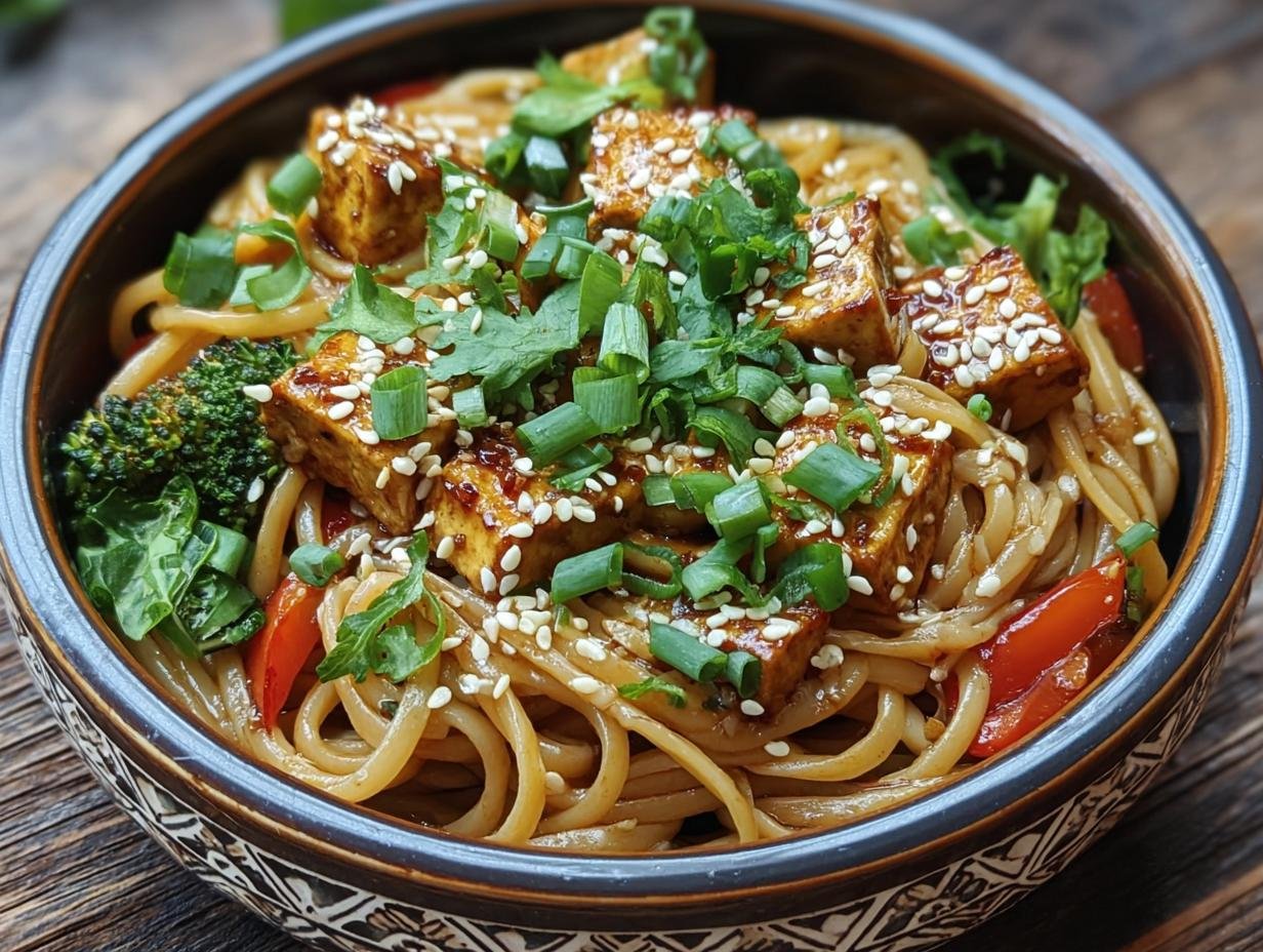 Pittige Sesam Tofu Noedels: Heerlijk Snel! - Spicy Sesame Tofu Noodles - main visual representation