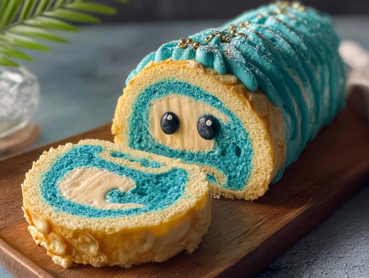 Tropische Blaue Kuchenrolle: Geniet NU! - Tropische Blaue Kuchenrolle Ein - additional detail