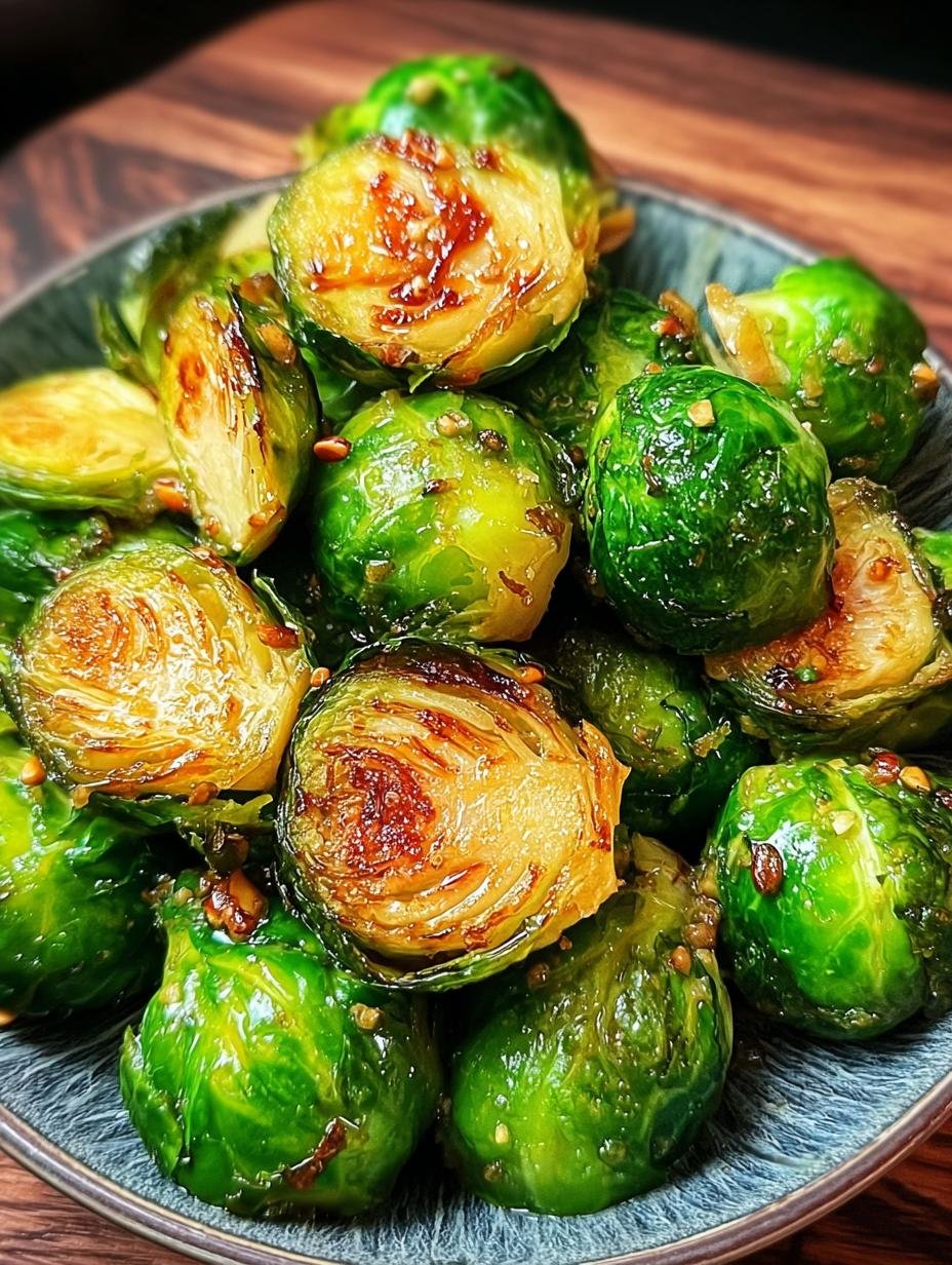 Heerlijke Air Fryer Maple Dijon spruitjes in een kom, klaar om te worden bereid in de airfryer