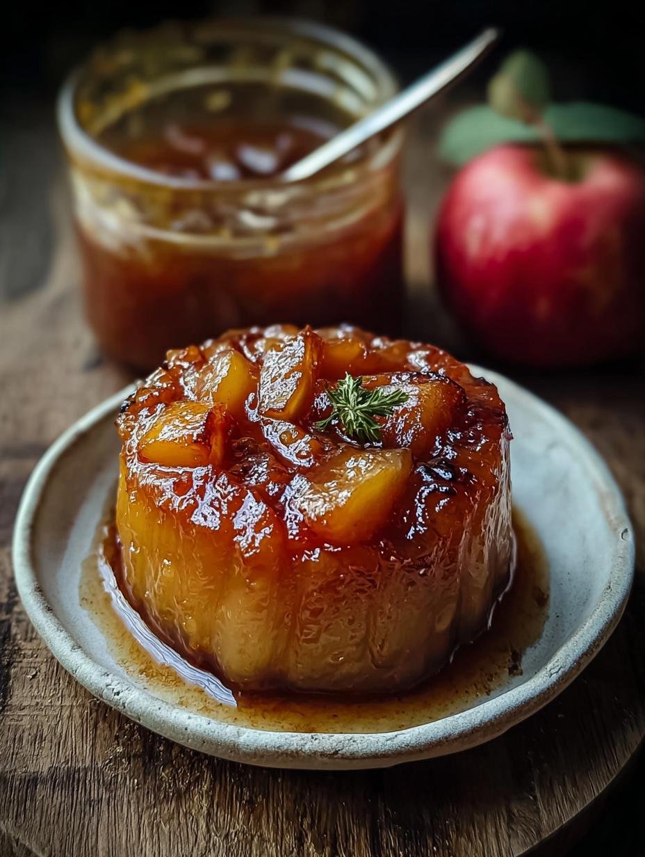 Close-up van Bratapfel Marmelade Een Ongelofelijke met stukjes appel en specerijen