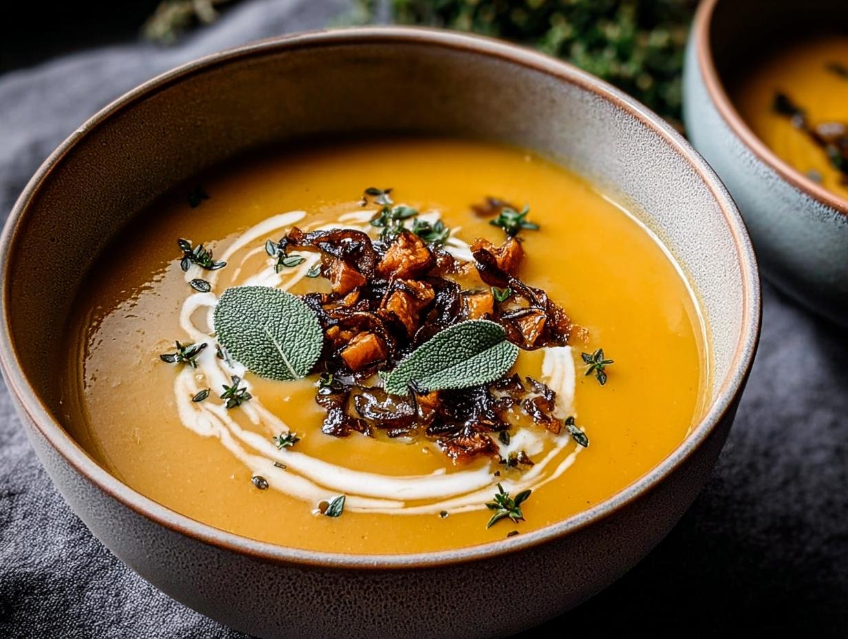 Heerlijke Butternusskurbissuppe met 1 Geheime Smaakmaker - Butternusskurbissuppe Mit Karamellisierten Zwiebeln - additional detail