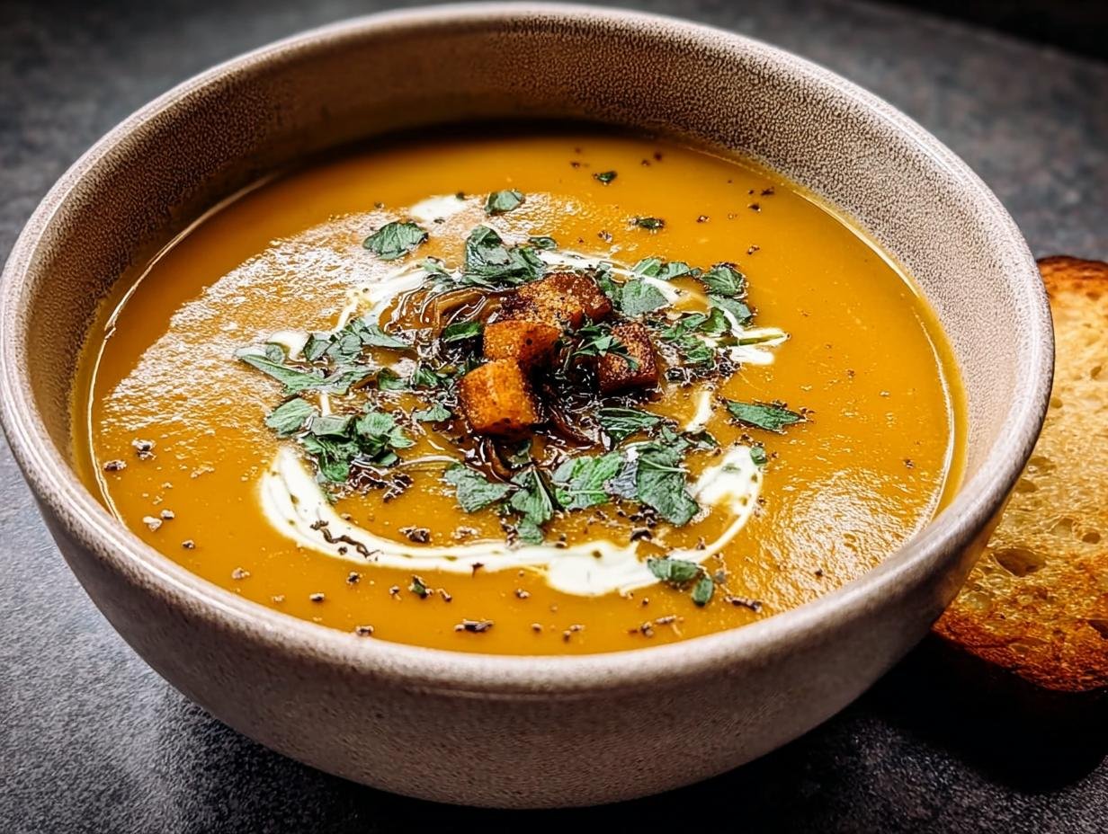 Butternusskurbissuppe Mit Karamellisierten Zwiebeln