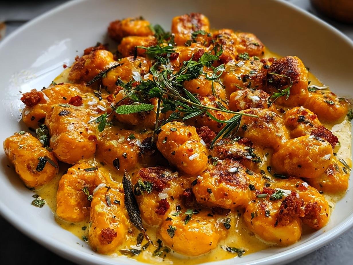 Cremige Butternusskurbis Gnocchi Mit