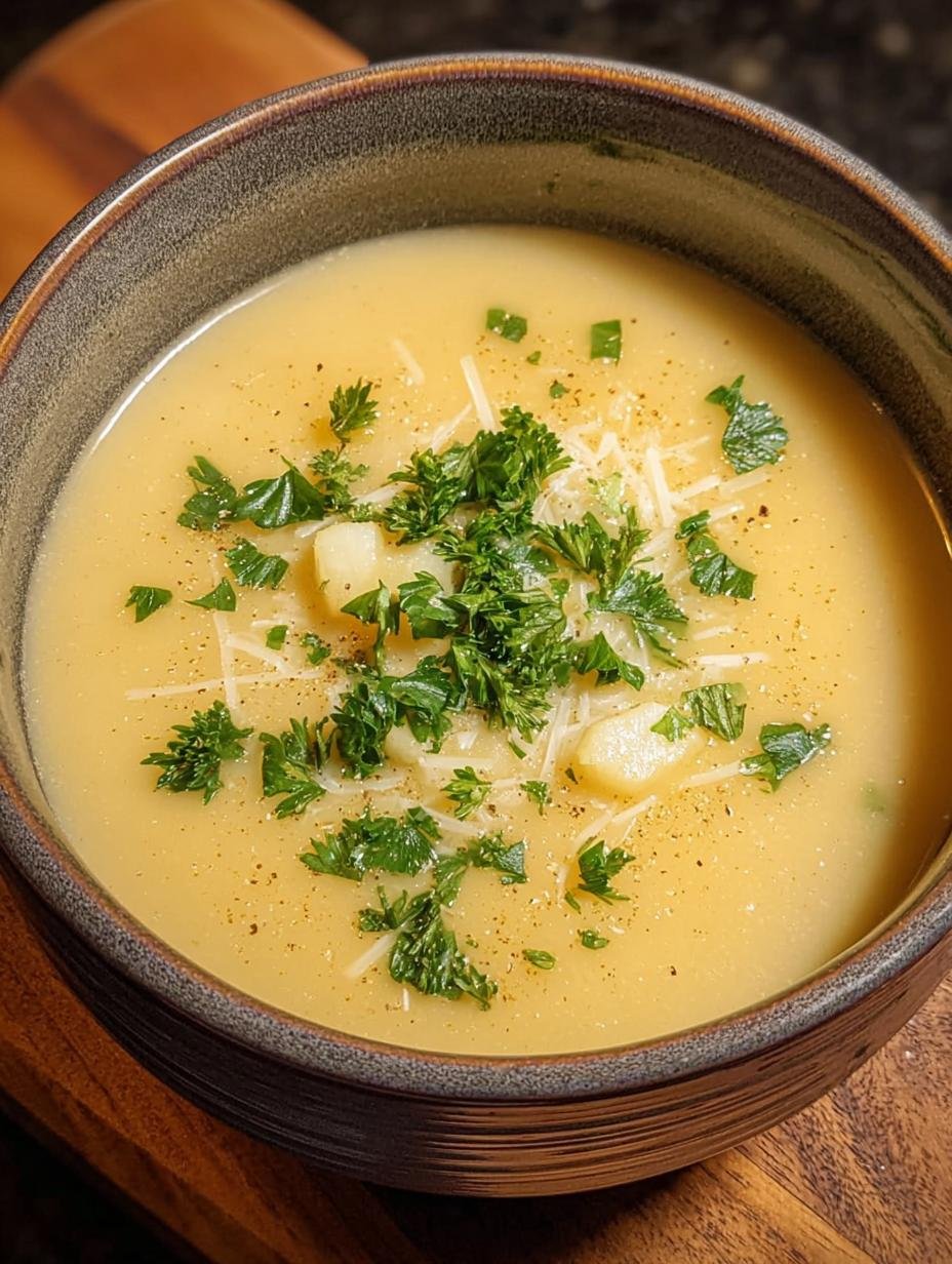 Verwarmende 45-minuten romige aardappel pastinaak soep - Cremige Kartoffel Pastinaken Suppe - main visual representation