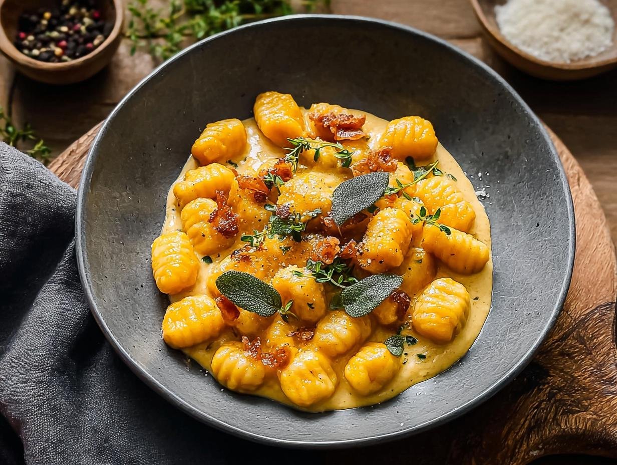 Gnocchi met 500g romige pompoensaus - Gnocchi Mit Cremiger Kurbissauce - main visual representation
