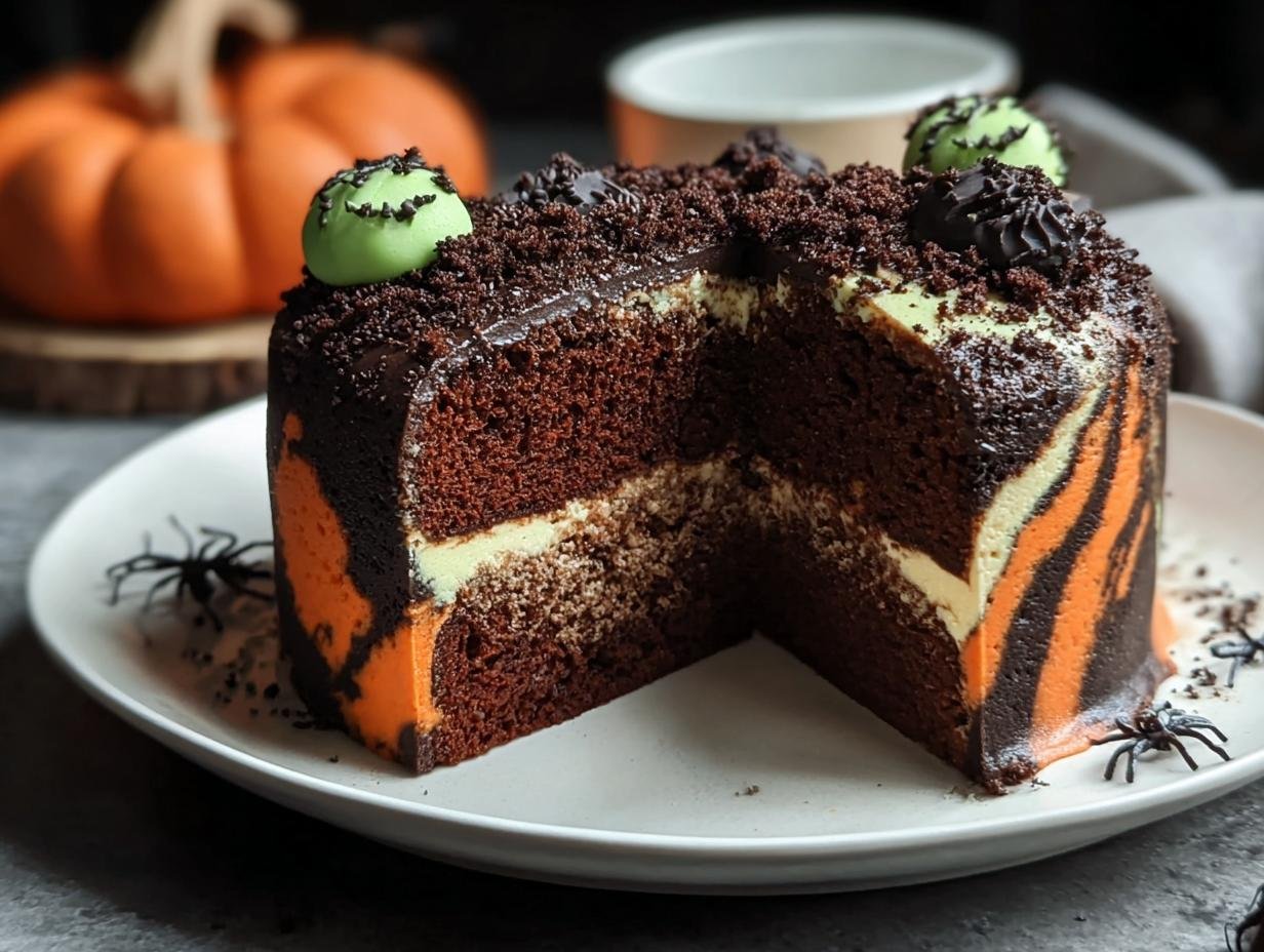 Gruseliger Halloween Marmorkuchen: Creëer Magie - Gruseliger Halloween Marmorkuchen - additional detail