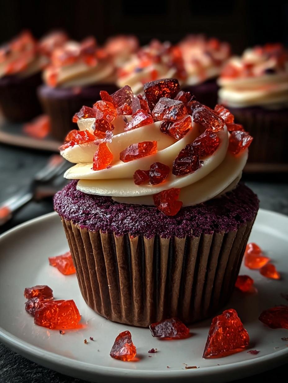 Halloween Cupcakes Mit Glasscherben: Griezelig Lekker - Halloween Cupcakes Mit Glasscherben - close-up detail of the glass shards