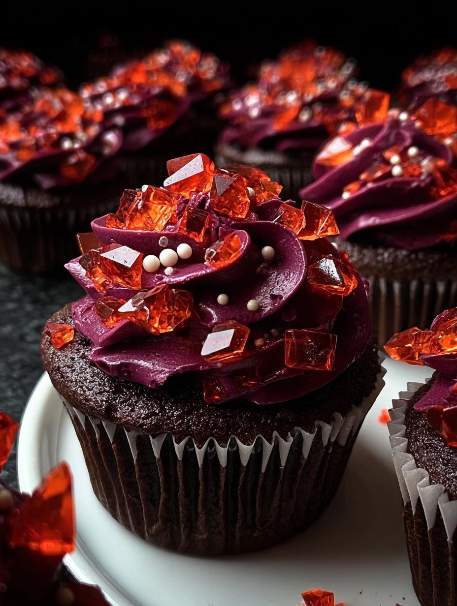 Halloween Cupcakes Mit Glasscherben: Griezelig Lekker - Halloween Cupcakes Mit Glasscherben - close-up of decorated cupcakes