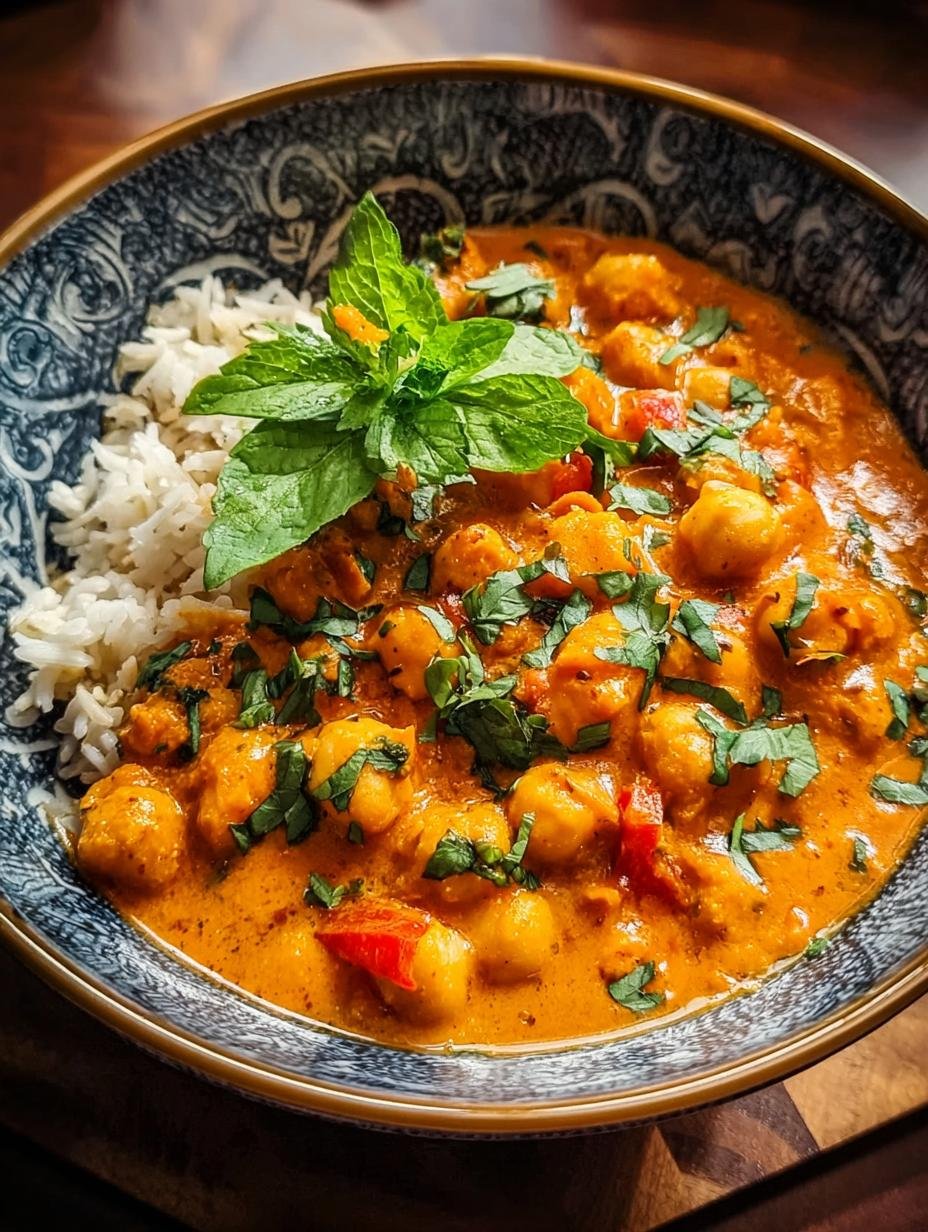 Verrukkelijke Kichererbsencurry Ein Unglaubliches Ultimatives in een kom, klaar om te serveren
