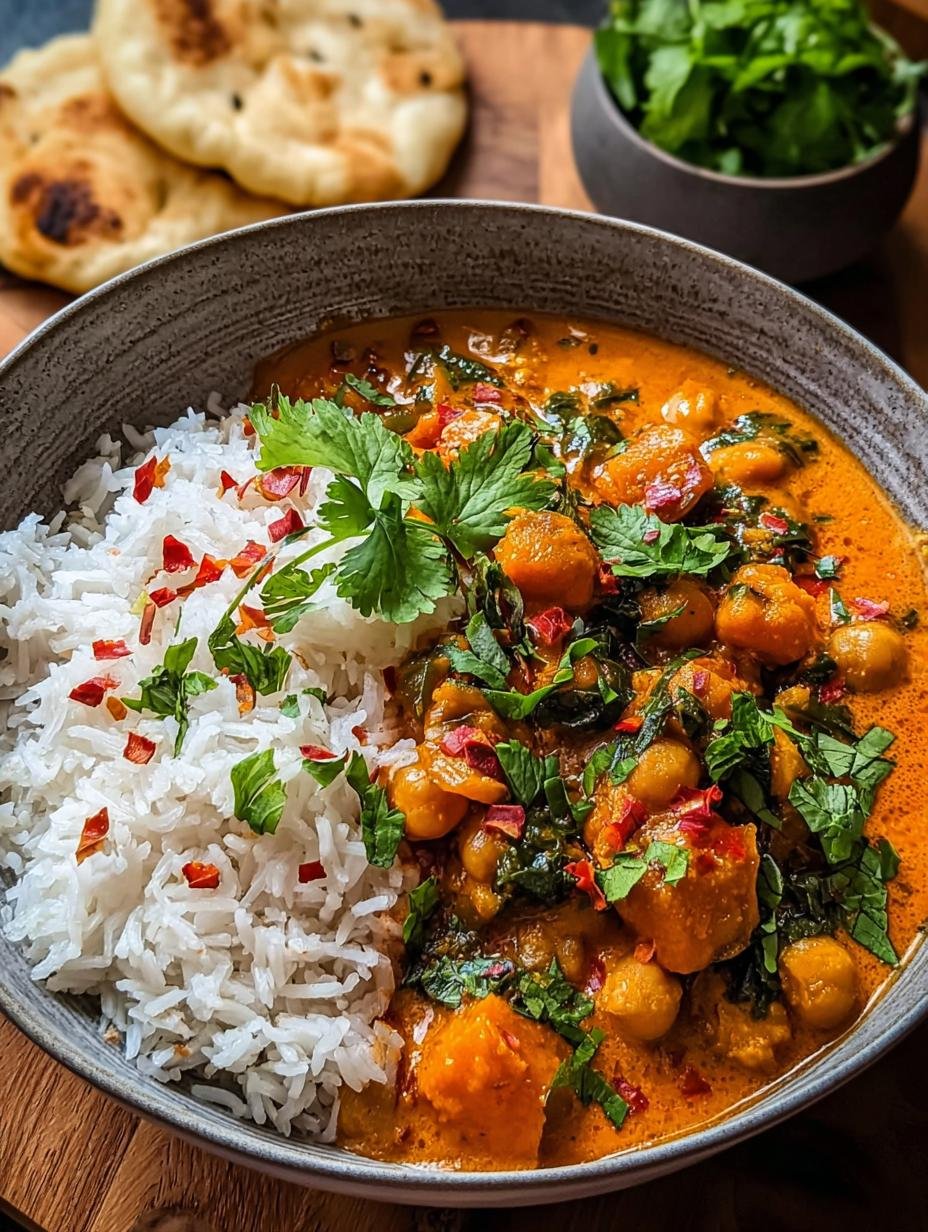 Heerlijke Kichererbsencurry Ein Unglaubliches Ultimatives geserveerd met basmatirijst en verse koriander