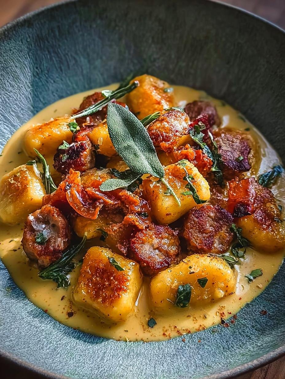 Knusprige Gnocchi Und Wurst