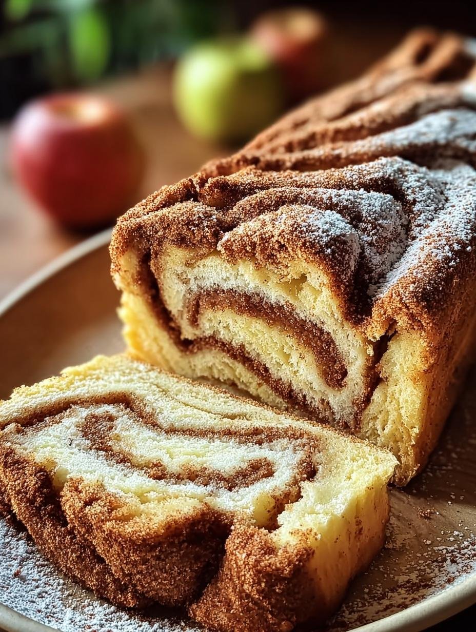 Kostlicher Apple Cinnamon Swirl: Een hemelse ervaring in 60 min - Kostlicher Apple Cinnamon Swirl - versgebakken cake op een houten ondergrond