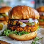 Kuerbis Zwiebel Burger Broetchen