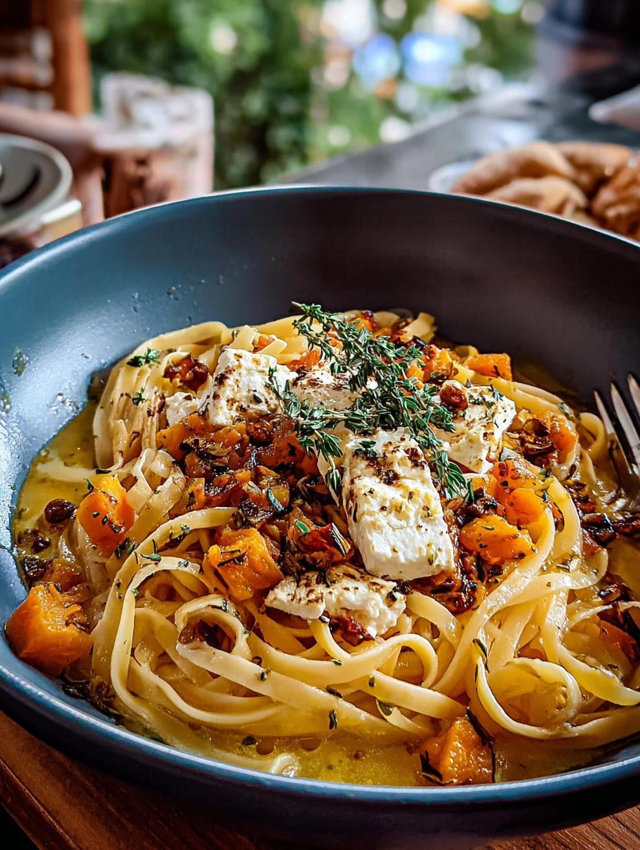 Linguine Potimarron Und Feta