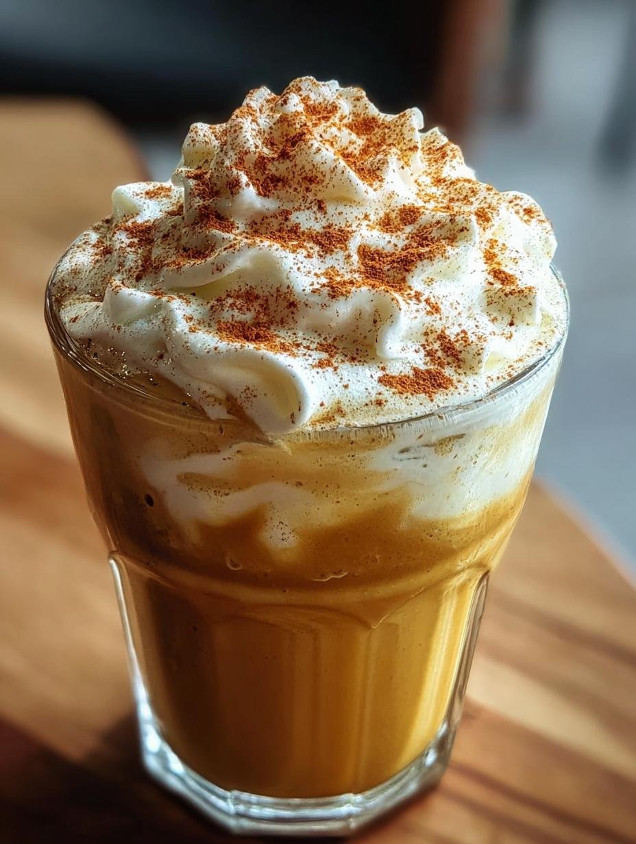 Heerlijke Pumpkin Cream Cold Foam met slagroom en pompoentaartkruiden, perfect voor de herfst