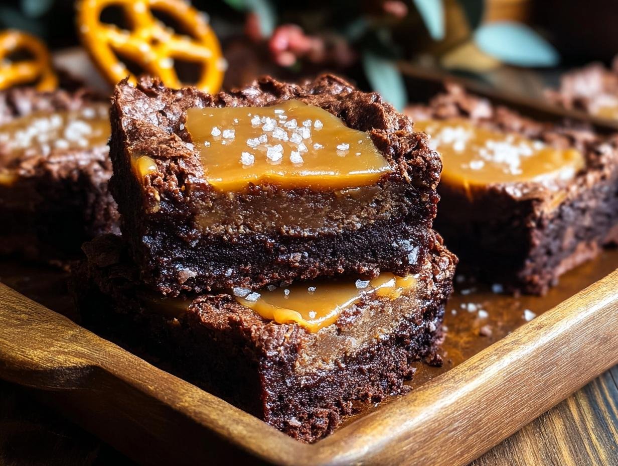 Salted Caramel Pretzel Brownie: Een Verrukkelijke Hittegolf - Salted Caramel Pretzel Brownie - main visual representation