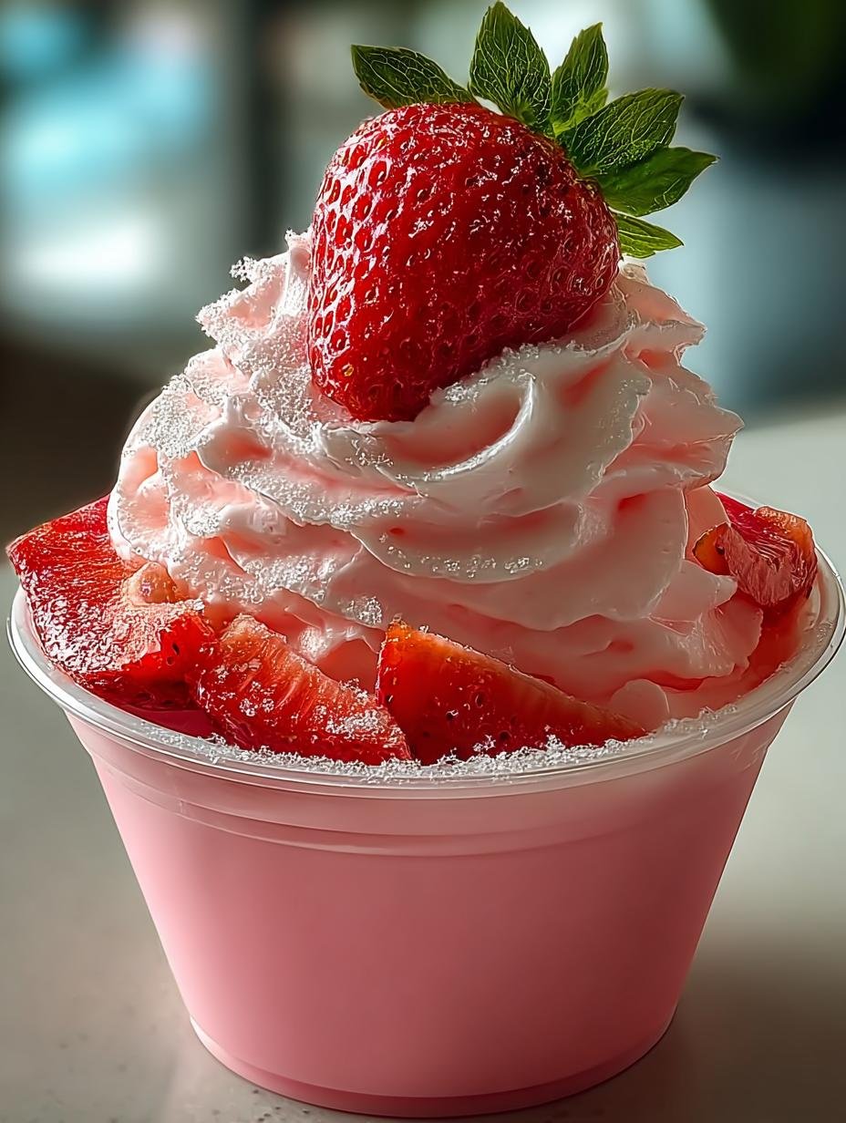 Ongelooflijk Romige Strawberry Dole Whip in 10 minuten - Strawberry Dole Whip - main visual representation
