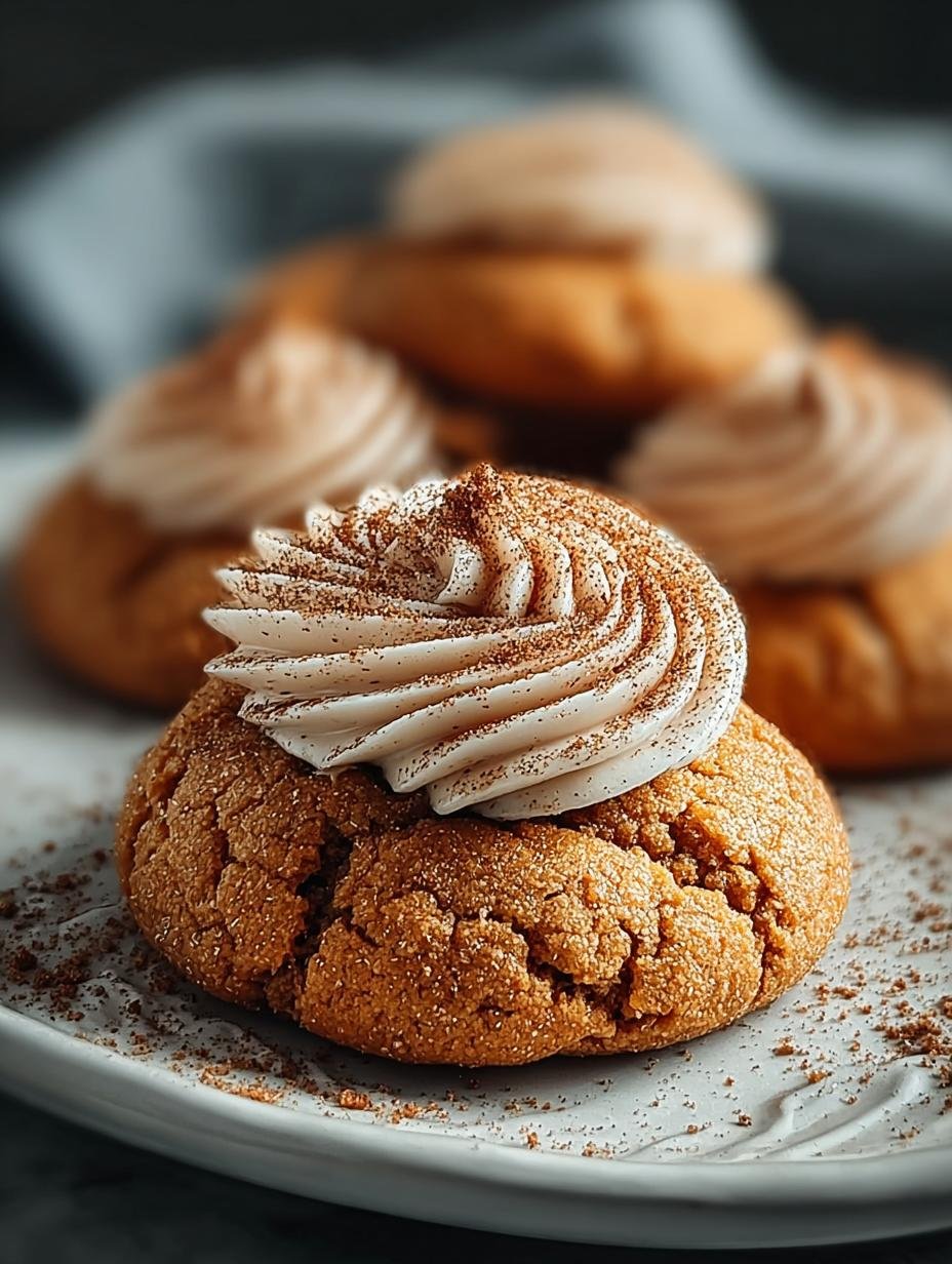 Onweerstaanbare Weiche Kurbiskekse met romig glazuur op een houten plank, perfect voor de herfst