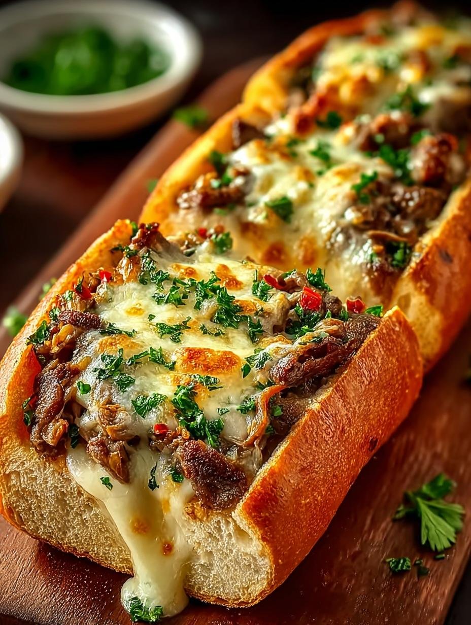 Cheesesteak Stuffed Garlic Bread