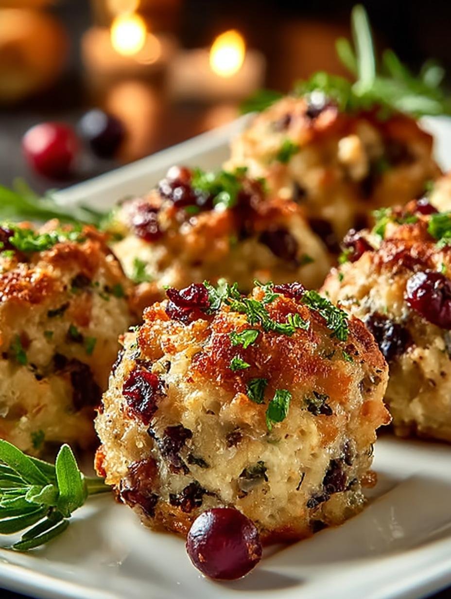 Heerlijke goudbruine Cranberry-Kalkoenballetjes, vers uit de oven, klaar om te serveren. Dit Einfaches Rezept Fuer Cranberry is een feest voor de zintuigen.