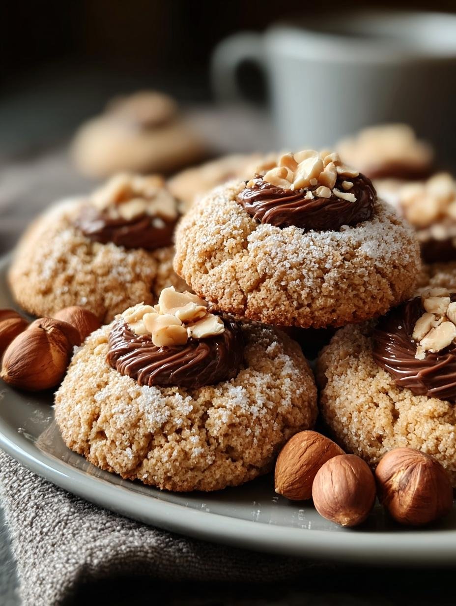 Heerlijke Haselnussplätzchen met chocoladevulling, versgebakken en klaar om te serveren. Een perfecte traktatie voor de feestdagen.